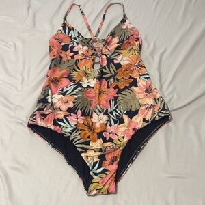 Billabong Tropical Pink and Orange One Piece Swim